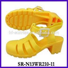 SR-N13WR210-11 (2) sandálias da geléia do salto alto sandálias plásticas sandálias do pvc dos ldies sandálias da geléia por atacado